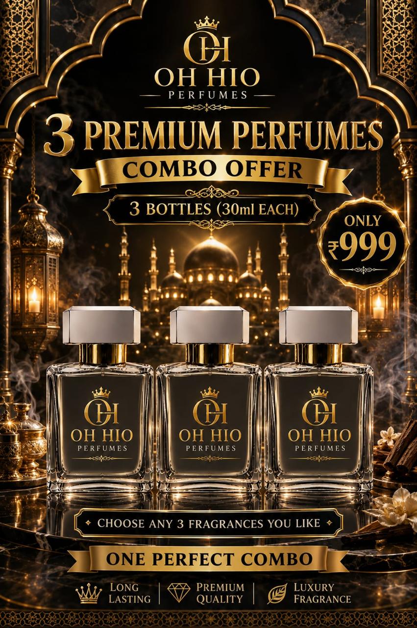 3 Premium Perfumes Combo Offer - 3 bottles 30ml each only ₹999 from Oh Hio Perfumes
